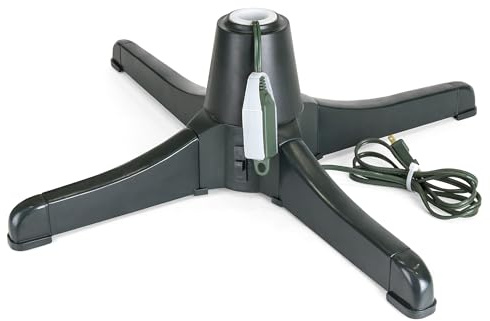 Best Choice Products 360-Degree Rotating Adjustable Christmas Tree Stand for Up to 7.5ft Artificial Tree w/ 3 Settings, 3 Built-in Electrical Outlets, Black