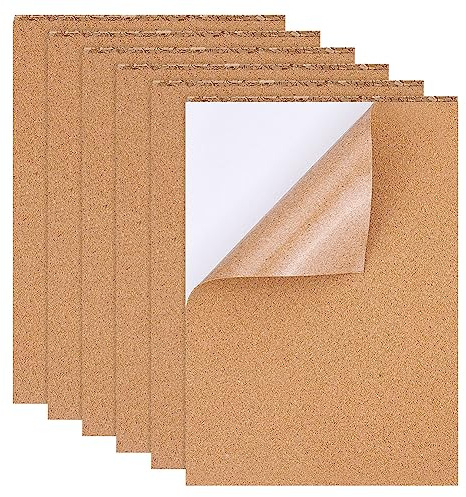 BENECREAT 8er Pack selbstklebende Kork-Rechteck-Isolierkorkplatten für Böden, Wände, DIY, Stanzen, Bastelprojekte 21x30cm