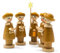 Drechslerei Friedbert Uhlig, Miniatur, Kurrende Nr. 05KB, braun gebeizt, 5 Figuren, 5 cm hoch, aus regionalem Holz gedrechselt, echte Handarbeit aus dem Erzgebirge, Weihnachten, Holzkunst, Echtholz