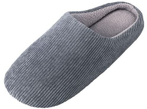 Knixmax Zapatillas de Estar por Casa Hombre y Mujer Algodón Pantuflas Cómodo y Suave para Hotel Viaje Gris 44-45