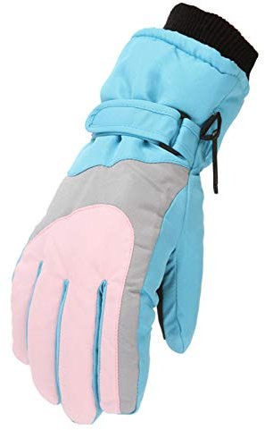 Kinder Thinsulate Snowboardhandschuhe Winddichte Schneehandschuhe Winter Ski Handschuhe Winter Warm Sport Radfahren Vollfinger Snowboard Handschuhe Winter für Mädchen Jungen (Sky Blue, L)