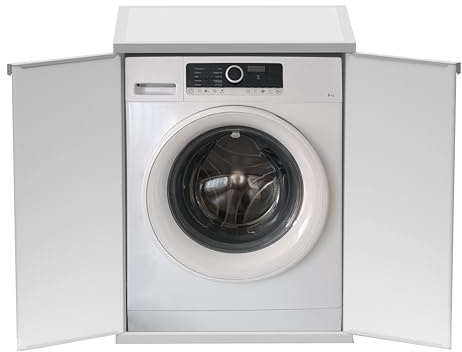 Adventa: Mueble cubre lavadora de resina de PP, PVC y ABS, universal, fácil de montar, resistente a la humedad, lavadero, garaje, exterior, 68,5 x 64,5 x 88 cm, blanco