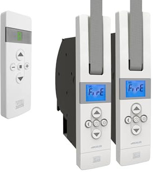 WIR elektronik, eWickler Maxi 2 Fenster Funk-Set, eW845-F, 2x elektrischer Gurtwickler + 1x Fernbedienung FB-9, für 17-23 mm Gurtband, Unterputz, bis 75 kg, inkl. Netzstecker (2 Fenster)