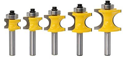 5pcs 8mm Shank Corner Bead Router Bit With Bearing Carbide Milling Cutter Woodworking Tool 1/4'' 3/8'' 1/2'' 5/8'' 3/4''