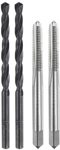 QUARKZMAN Set di 2 punte filettate M5 x 0,8 metriche, dritte, 4,2 mm, punte elicoidali, non rivestite/ossido nero, HSS-6542