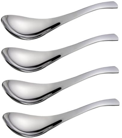 YOSADIER 4pièces Lot De Cuillères à Soupe Profondes Acier Inoxydable Grandes Cuillères à Dessert Pour Cuisine Restaurant Maison