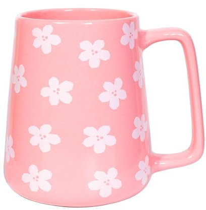 Cteahrow 24 oz tazza da caffè in ceramica, grande tazza da latte, tazza da tè, smalto liscio per cacao, cappuccino, latte, cereali, lavabile in lavastoviglie, adatta al microonde (rosa)