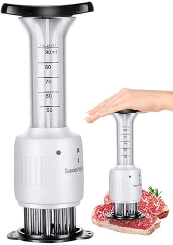 Sensation Manuelle de Dissolution De Viande, Frapette De Viande Manuelle | Seringue à Viande pour Marinade - Outils De Cuisine en Viande Marinade, Adoucissant en Acier Inoxydable Steak,