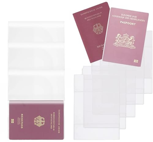 XMHBG Coperture protettive trasparenti per passaporto, 12 pezzi, in PVC, per passaporto, formato standard, per viaggi