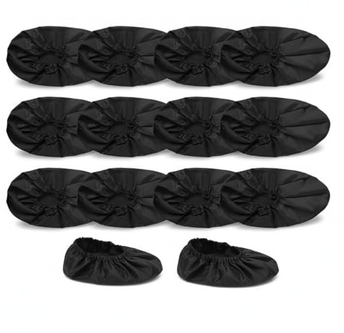 CBMZHF Disposable Shoe Covers 6 Pairs - Reusable Black Non-Slip, Indoor Protective Foot Covers for Home, Office