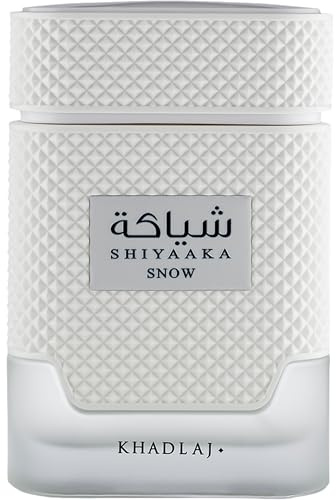 Khadlaj Perfumes Shiyaaka Snow Edición Especial Eau De Parfum para hombre, 100 ml, fragancia fresca cítrica y especiada con mandarina, neroli y vetiver