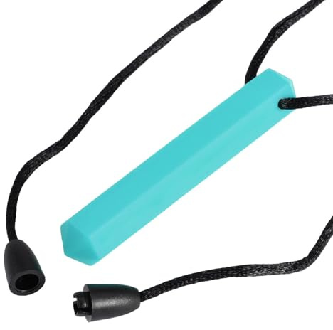 Collana Da Masticare Sensoriale - Dimensioni 7,5x1,2x1,2 Cm, Fibbia Staccabile Sicura, Ciondolo Massaggiagengive Calmante E Lenitivo | Per La Masticazione Motoria Orale Logopedia Accessorio Per