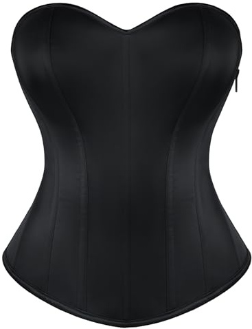 SCARLET DARKNESS Women Renaissance Sweetheart Neck Strapless Corset Top | Sweetheart Neckline, Sleek Fabric, Side Zipper, Hourglass Silhouette, Waist-cinching Fit, Fishboned Bustier for Parties