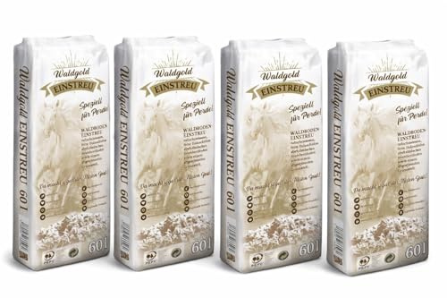 Waldgold Waldboden-Einstreu für Pferde 4 x 60 l – staubarm & kompostierbar