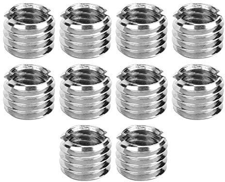 10 insertos de rosca macho hembra tuerca de reducción de acero inoxidable, herramienta de reparación de hardware interior, M6 x 1,0 exterior, M8 x 1,25 mm, 6 mm, reparación de alambre