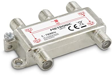 Metronic - Divisor de TV para 4 TV- 336114 (Conector F Blindado)