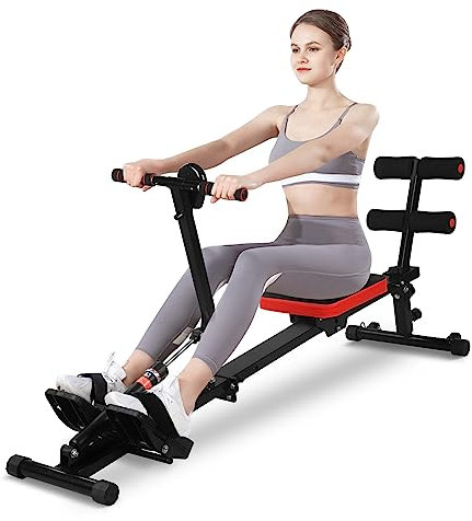 Rudergerät für Zuhause, Klappbar Rudergerät mit 12 Widerstandsstufen, LCD Monitor für das Heimtraining, Max Belastung 120 kg (1)