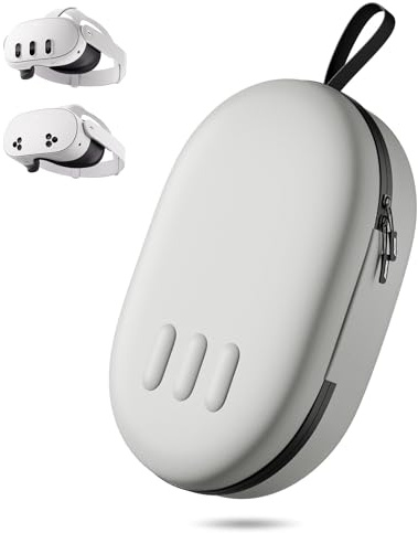 ZOZOVR Housse de Transport pour Meta Quest 3S/Quest 3, Compatible avec Le Elite Strap à Batterie, Les manettes et Autres Accessoires, Coque Rigide et Protection supérieure pour Les Voyages, Gris