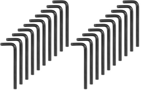 sourcing map 20pcs Hex Key Wrench 3/16 L-Shape Hexagon SAE Wrenches Chrome Vanadium Steel Repairing Tool for Home Repair, Black