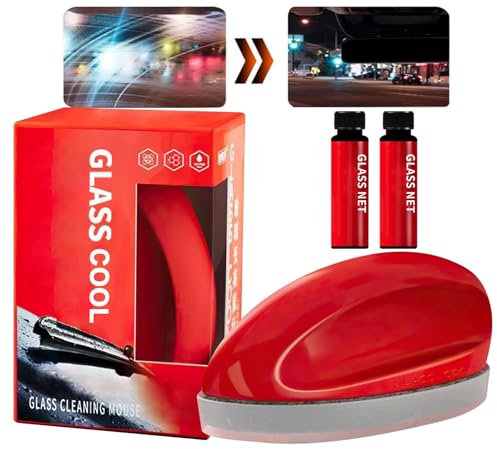 Glass Cool - Limpiador de parabrisas fresco para vidrio, cepillo de limpieza de película de aceite automotriz, nuevo revestimiento de vidrio para parabrisas con limpiador adicional, removedor de