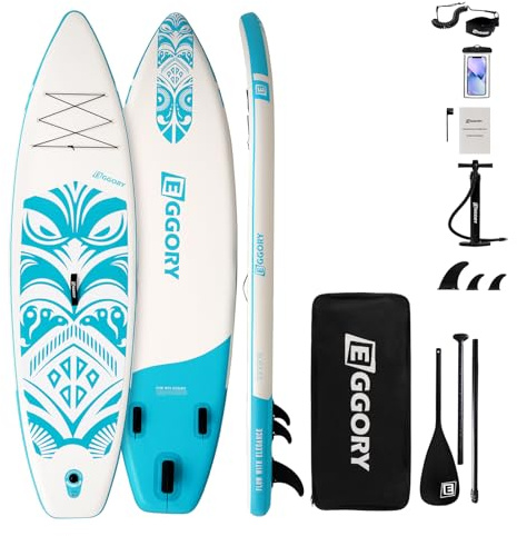 Inflatable Paddle Board,Stand Up Paddle Board Set, Extra Wide SUP Board with Removable Fin, Floating Paddle, Hand Pump, Waterproof Phone Pouch,Traveling Board