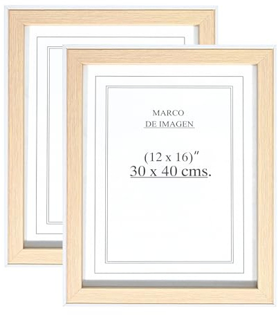 SHANN Set de 2 Marcos Para Fotos 30 x 40 cm, Marco de Madera, para Título Universitario, Poster, Fotografias Boda, Comunión, Diplomas, Juego de 2 unidades, Marcos de madera