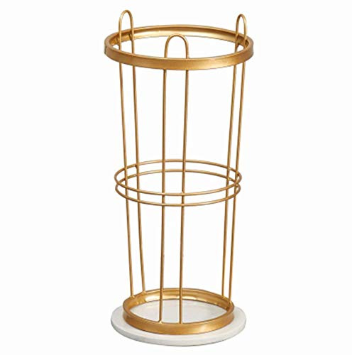 JKSVTF Umbrella Stands Metal Round Umbrella Stand Rack with Marble Base, Modern Entryway Parasol Holder for Home Office Decor (White)