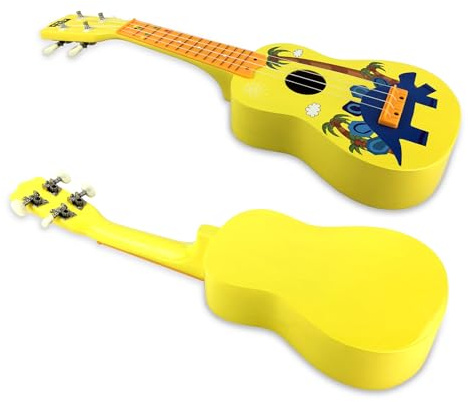 21 Tums Premium Ukulele för Barnens Nybörjare, Rolig djur- och Trädmönsterdesign med Nylonsträngar, Lätt Att Ställa in, Musikinstrumentgåva för Småbarnsgitarrspelare, Idealiska