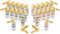 Poppstar 24x High End Bananenstecker gewinkelt (bis 6 mm², 24k vergoldete Kontakte, 12x schwarz, 12x rot)
