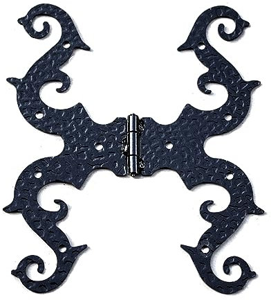 UHRIG Charnière en fer forgé, charnière de meuble, ferrure pour volets, meubles, cuisine, coffre, jardin, etc. (charnière 25 x 21,5 cm)