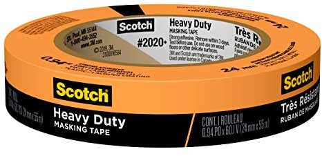 Scotch 3M 2020 Heavy Duty Masking Tape: 0.94 in. x 60 yds. (Orange)