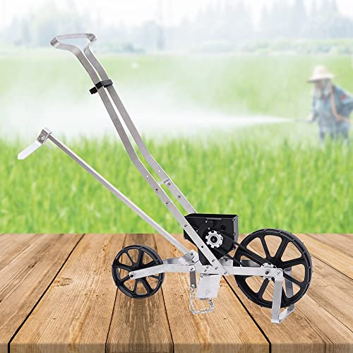 KenSyuInt Precision Garden Seeder Metal Manual Vegetable Corn Seeder Planter Lawn Broadcast Spreader Sowing Small Seeds for Backyard Agriculture