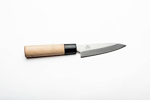 Ginsu Katana 3.9 Petty/Paring Knife - Origins Collection -Japanese Stainless Steel for Vegetables Poultry Prep Knives – Maple Handle, Single Bevel Edge