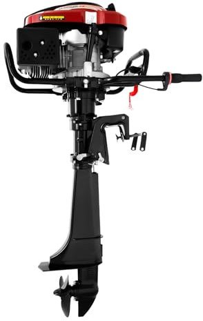 Außenbordmotor Benzin 4 Takt Außenborder Motor Bootsmotor, Luftkühlung, Aluminium-Legierung, 1 Zylindern, Für Wassersport, Wassertourismus, Fischereiproduktion (Typ C: 7PS)