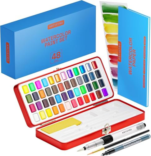 ARTISTRO Watercolor Paint Set, 48 Vivid Colors
