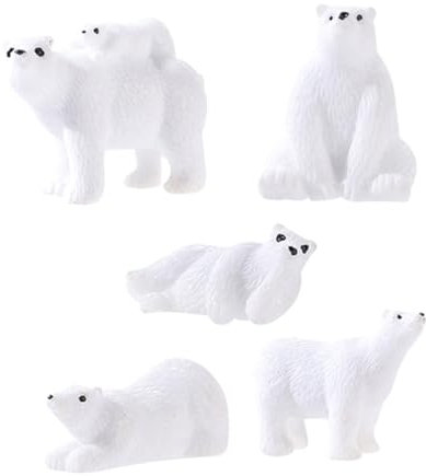 BESPORTBLE 15stücke Bärenfigur Spielzeug Mit Arktischen Tieren Realistische Mikrolandschaftsdekoration Mit Polartieren Iglu-modellfiguren Arktische Tierfiguren Set Für Feengarten