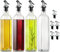gmisun Essig Und Ölflaschen Set, 4 Packungen Glas Klar Ölflasche, 500ml Olivenöl Flasche, Ölspender Mit 4 Ausgussstopfen, Glas Ölflasche Mit Ausgießer Für Küche, Kochen, Salate und Grillen Geeignet