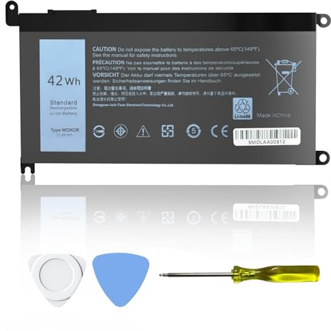 WDX0R 42Wh Laptop Battery 11.4v WDXOR Replacement for Dell Inspiron 13 15 17 Series 7378 5567 5378 7579 5578 5579 7569 5565 5570 5765 7570 5379 7573 7560 7375 5568 5775 5368, P69G P69G001 FC92N CYMGM