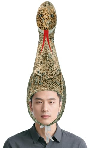 OhMill Adults Halloween Cosplay Hat Animal Snake Headwear Photo Shoot Animal Props Python Role Play Costume