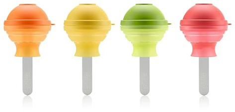 Lékué Moldes para helados Lollipop, Piruleta Bola, Set de 4, multicolor