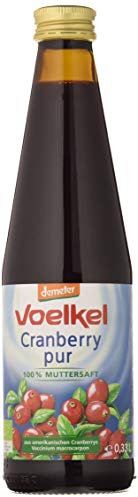 Voelkel, Zumo de Arándanos Rojos puro BIO, Caja de 6 Unidades de 330 ml (Total 1980 ml.)