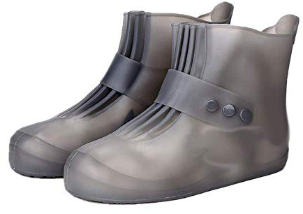Qplcdg Reusable Waterproof Rain Shoes Cover, Washable Clean Shoe Cover suitable for men and women - Non-slip,foldable, durable, wearable, soft (38/39, Gray)