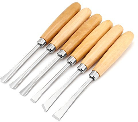 Holz Meißel Set, 6 Stücke Stechbeitel Set, Professionelle Holzschnitzerei Hand Meißel Set DIY Holzbearbeitung Bildhauerei Tool für Tischler, Carver, Künstler und Viele Andere Berufe