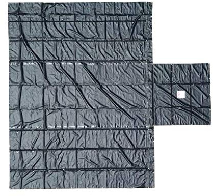 Mytee Products 20' x 18' Flatbed Truck 14 Oz Lightweight Lumber Tarp with 6 FT Drop & Flap - Black Heavy Duty Vinyl Waterproof Tarp for Trailers to Protect Cargo from Wind, Rain, Snow and Sun