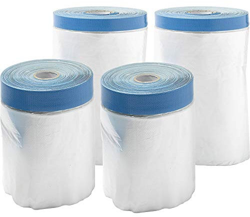 vasalat 110637821-2_110637820-2 SB4-2 Ruban adhésif pour peintre rapide et facile - Lot de 2 films de peinture UV 110 cm 55 cm x 20 m Transparent 2 STK 110 cm x 20 m 2 pièces 55 cm x 20 m