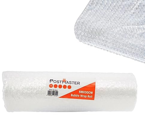 Postmaster Large Bubble Wrap Roll 300mm x 5m - Small Air Bubbles Packaging for Moving House & Packing Storage Boxes