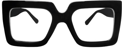 hoyuwak Oversized Square Blue Light Glasses Big Frame Computer Eyewear Thick Fashion Clear Glasses for Women Fashion