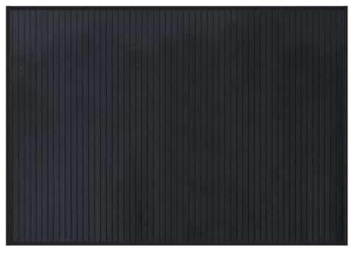 vidaXL Teppich, Bambusteppich Rechteckig, Bambusmatte rutschfest für Wohnzimmer, Läufer Küchenteppich Flurteppich, Modern, Schwarz 70x100cm Bambus