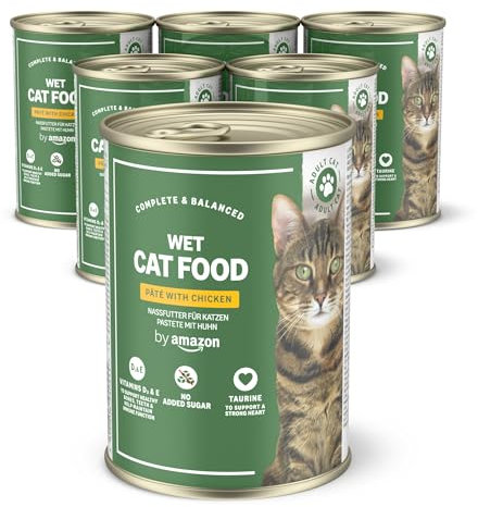 by Amazon Getreidefreies Katzennassfutter, Dose, Pastete Huhn, 6 x 400 g