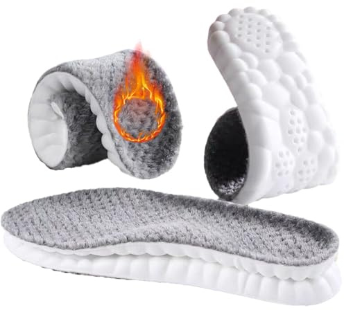SOLO ACTFIT Semelles d'Hiver Femme Homme Semelles de Chaussures Semelles Thermiques Chauffantes Semelles Chaudes en Fourrure Semelle Intérieures Thermique Hiver en Mousse de Latex Extra épaisses